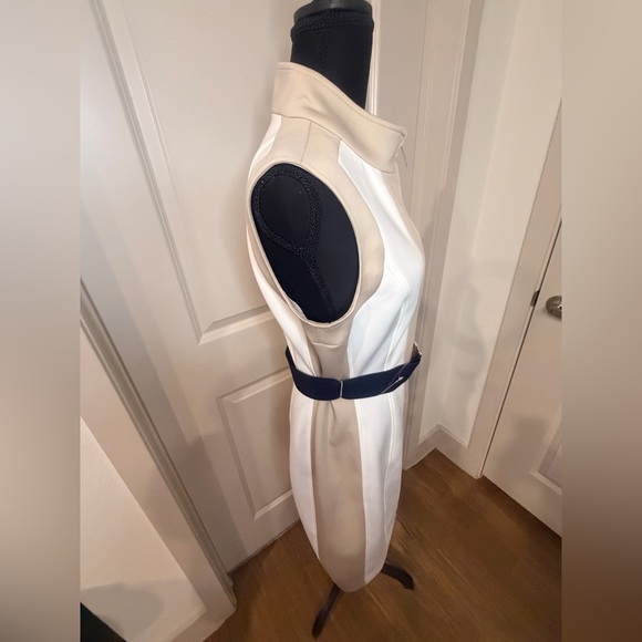 Tommy Hilfiger Elegant White and Tan  Sleeveless Dress - Picture 4 of 16